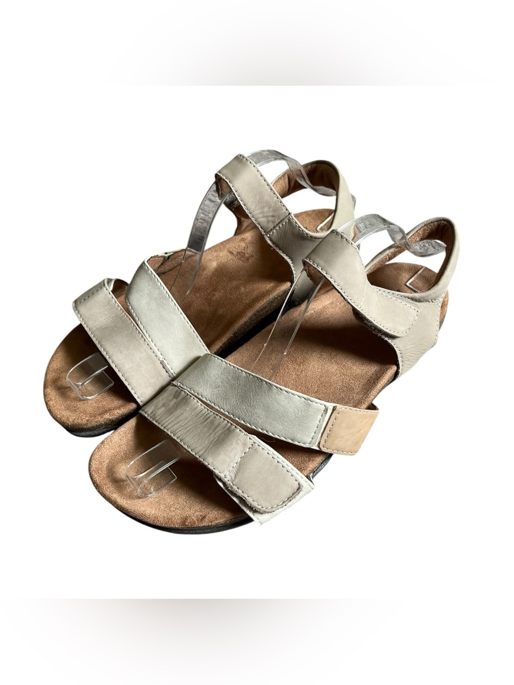 Earth Origins Orelene Sandals Womens 10 Wide Khaki Multi‎ Leather Strappy Flat